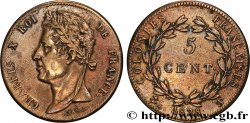 FRENCH COLONIES - Charles X, for Guyana 5 Centimes Charles X 1828 Paris - A