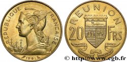 ÎLE DE LA RÉUNION 20 Francs Marianne / armes 1961 Paris SUP 