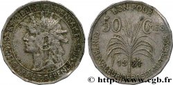 GUADELOUPE Bon pour 50 Centimes indien caraïbe / canne à sucre 1921 