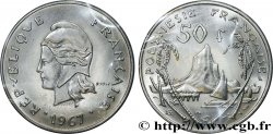 FRENCH POLYNESIA 50 Francs Marianne / paysage polynésien 1967 Paris MS 