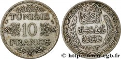 TUNISIE - PROTECTORAT FRANÇAIS 10 Francs au nom du Bey Ahmed datée 1353 1934 Paris