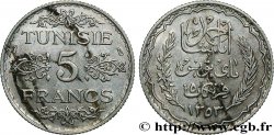 TUNEZ - Protectorado Frances 5 Francs AH 1353 1934 Paris