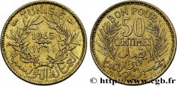 TUNISIA - Protettorato Francese 50 Centimes AH 1364 1945 Paris 