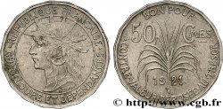 GUADELOUPE Bon pour 50 Centimes indien caraïbe 1921 