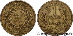 TUNISIE - PROTECTORAT FRANÇAIS Bon pour 1 Franc sans le nom du Bey AH1340 1921 Paris