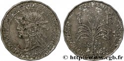 GUADELOUPE Bon pour 1 Franc indien caraïbe / canne à sucre 1921 