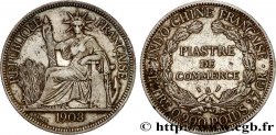 INDOCHINE FRANÇAISE 1 Piastre de Commerce 1908 Paris