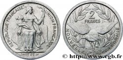 NUOVA CALEDONIA 2 Francs Union Française 1949 Paris 