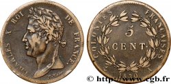 COLONIES FRANÇAISES - Charles X, pour la Guyane 5 Centimes Charles X 1830 Paris - A