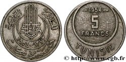 TUNISIA - French protectorate 5 Francs AH1373 1954 Paris