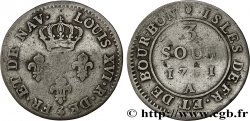 ÎLES DE FRANCE ET DE BOURBON (ÎLES DE LA RÉUNION ET MAURICE) 3 sous 1781 Paris