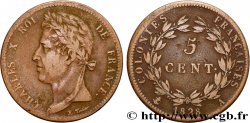 COLONIES FRANÇAISES - Charles X, pour la Guyane 5 Centimes Charles X 1828 Paris - A