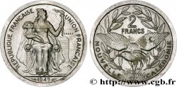 NUEVA CALEDONIA Essai Piefort de 2 Francs en aluminium 1949 Paris
