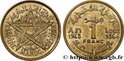 MARUECOS - PROTECTORADO FRANCÉS 1 Franc AH 1364 1945 Paris