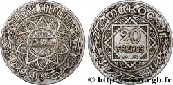 MOROCCO - FRENCH PROTECTORATE 20 Francs AH 1347 1928 Paris XF 