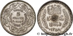 TUNISIA - French protectorate 5 Francs AH 1358 1939 Paris