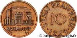TERRITOIRE DE LA SARRE 10 Franken 1954 Paris TTB+ 