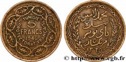 TUNISIE - PROTECTORAT FRANÇAIS 5 Francs AH1365 1946 Paris