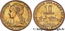 DJIBUTI - French Territory of the Afars and Issas  10 Francs Marianne / volier et paquebot 1975 Paris
