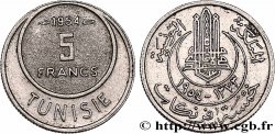 TUNEZ - Protectorado Frances 5 Francs AH1373 1954 Paris