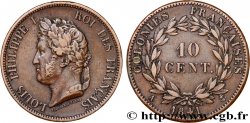 FRENCH COLONIES - Louis-Philippe for Guadeloupe 10 Centimes 1841 Paris