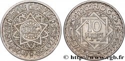 MARUECOS - PROTECTORADO FRANCÉS - MUHAMMAD V Essai-Piefort de 10 Francs AH1366 (1947) Paris