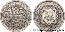 MARUECOS - PROTECTORADO FRANCÉS - MUHAMMAD V Essai-Piefort de 20 Francs AH1366 (1947) Paris
