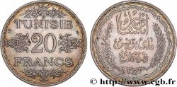 TUNISIA - FRENCH PROTECTORATE 20 Francs au nom du Bey Ahmed an 1353 1934 Paris