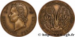 AFRICA OCCIDENTALE FRANCESA  10 Francs 1956 Paris 