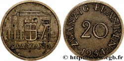 SAARLAND 20 Franken 1954 Paris