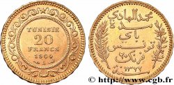 INVESTMENT GOLD 20 Francs or Bey Mohamed El Hadi AH 1321 1904 Paris