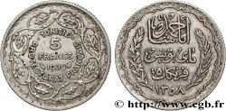 TUNISIA - Protettorato Francese 5 Francs AH 1358 1939 Paris 