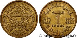 MOROCCO - FRENCH PROTECTORATE 1 Franc AH 1364 1945 Paris