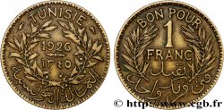 TUNISIA - FRENCH PROTECTORATE Bon pour 1 Franc sans le nom du Bey AH1345 1926 Paris