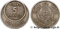 TUNISIE - PROTECTORAT FRANÇAIS 5 Francs AH1373 1954 Paris