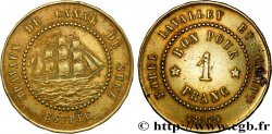ÉGYPTE - CANAL DE SUEZ 1 Franc Borel Lavalley et Compagnie 1865  TTB 