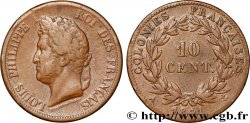 COLONIES FRANÇAISES - Louis-Philippe pour la Guadeloupe 10 Centimes 1841 Paris