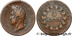 COLONIES FRANÇAISES - Louis-Philippe, pour les Îles Marquises 5 Centimes 1843 Paris