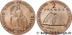 POLYNÉSIE FRANÇAISE - Océanie française Essai de 2 Francs type sans listel 1948 Paris
