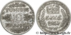 TUNISIA - Protettorato Francese 10 Francs au nom du Bey Ahmed datée 1353 1934 Paris 