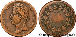 COLONIES FRANÇAISES - Charles X, pour la Guyane 5 Centimes Charles X 1828 Paris - A