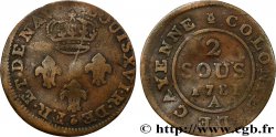 GUYANE FRANÇAISE Faux 2 Sous colonies de Cayenne 1e type  1781 Paris - A