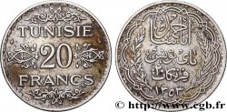 TUNEZ - Protectorado Frances 20 Francs au nom du Bey Ahmed an 1353 1934 Paris