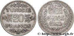 TUNISIA - FRENCH PROTECTORATE 20 Francs au nom du Bey Ahmed an 1353 1934 Paris