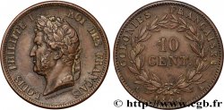 FRENCH COLONIES - Louis-Philippe, for Marquesas Islands 10 Centimes 1844 Paris