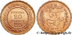 TUNISIA - Protettorato Francese 20 Francs or Bey Mohamed El Hadi AH 1321 1904 Paris 