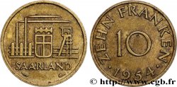 SAAR TERRITORIES 10 Franken 1954 Paris