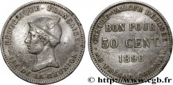 REUNIóN - TERCERA REPUBLICA Bon pour 50 Centimes 1896 sans atelier