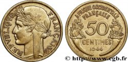 FRENCH WEST AFRICA 50 Centimes Morlon 1944 Londres