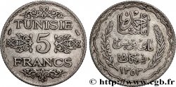 TUNISIA - French protectorate 5 Francs AH 1353 1934 Paris